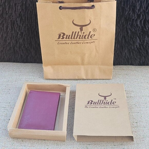 Bullhide Wallet Genuine Leather Purse Card Holder Bilfold Billfold Burgundy Red - Picture 3 of 10